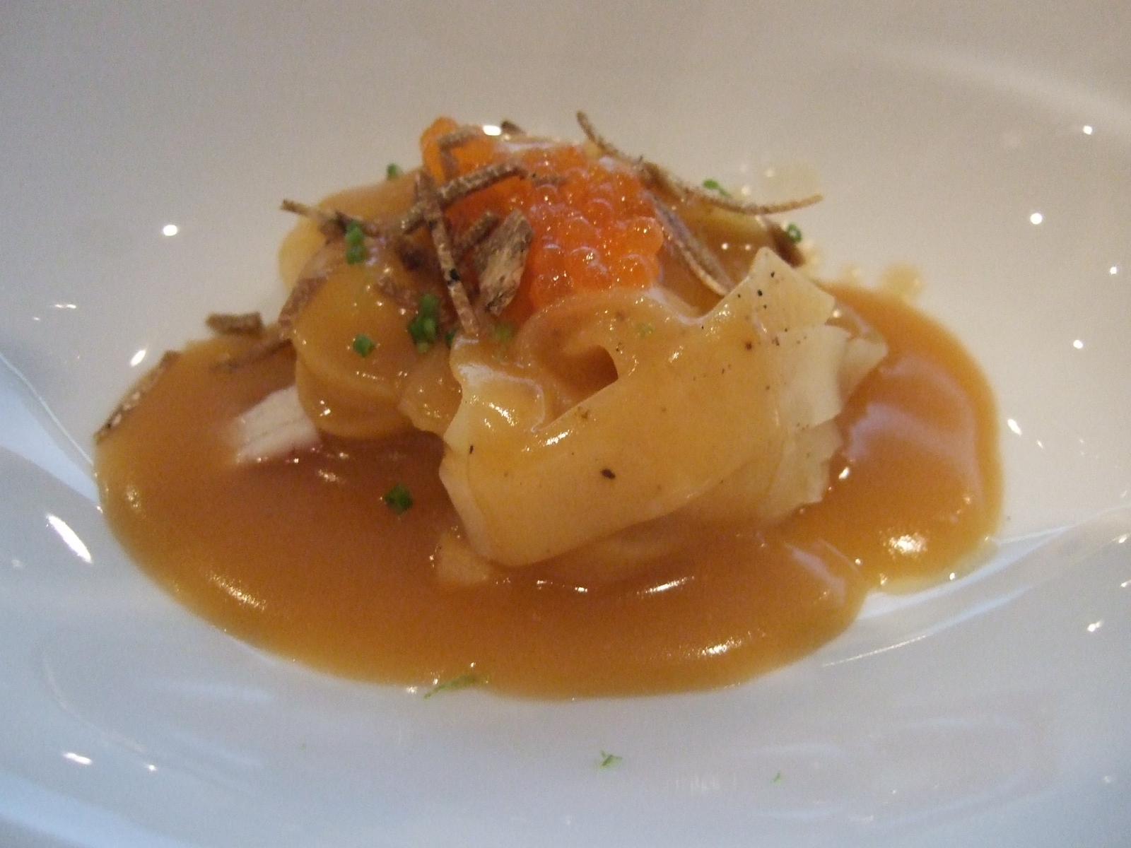 Tagliatelle glaseados en jugo de fesols i naps - Arrop Ricard Camarena